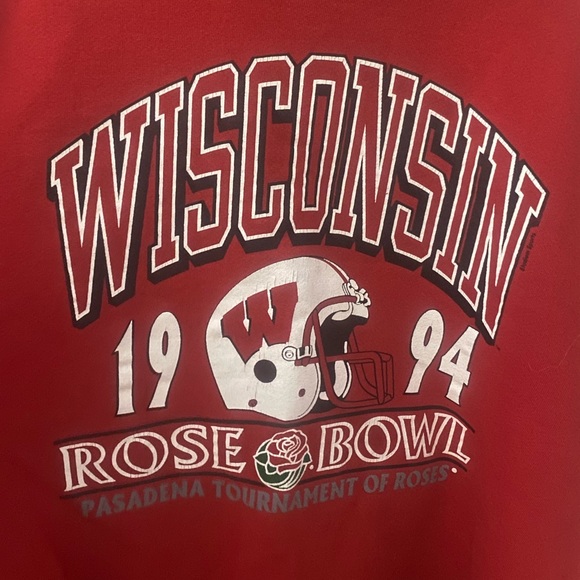Vintage 1994 Wisconsin Badgers Rose Bowl Sweatshirt sz. XXL Jerzees Super Sweats - Picture 2 of 7